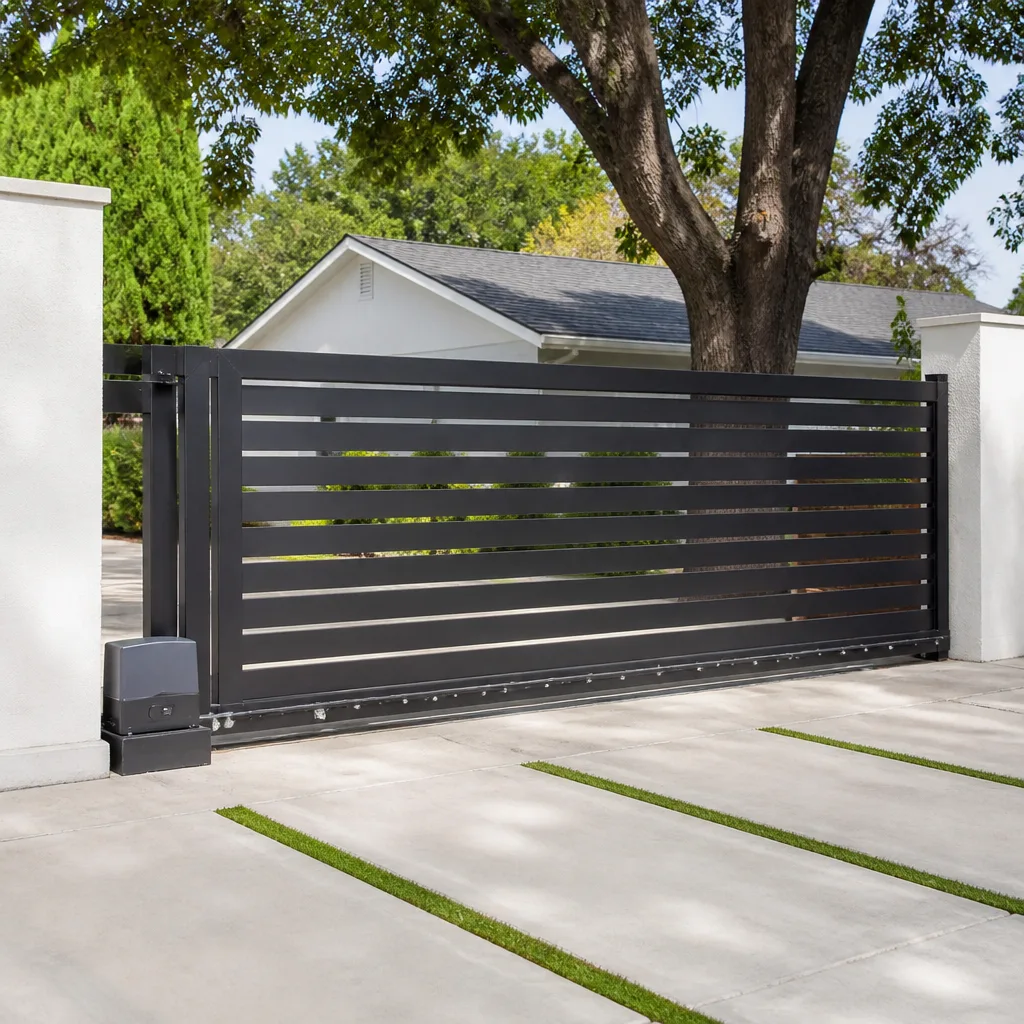 Sliding driveway gates